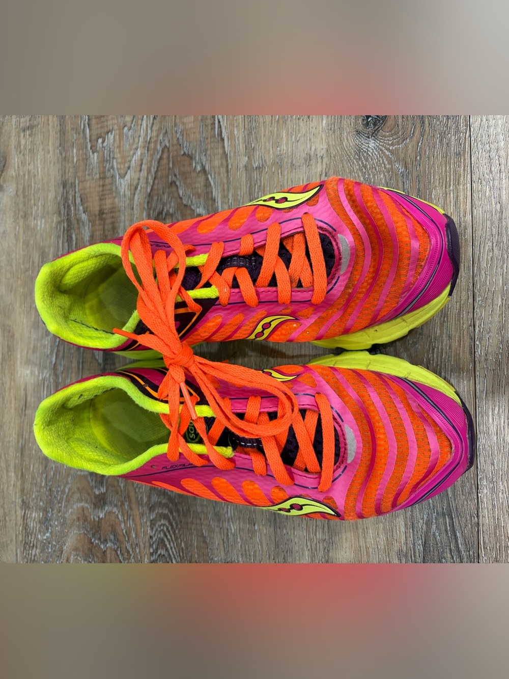 Saucony Women's Athletic Shoe - Pink, Orange & Neon Yellow, Women’s 7.5 - Picture 4 of 6